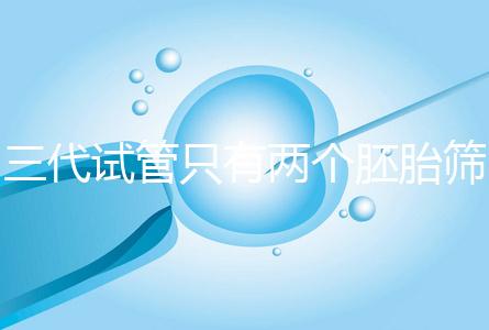 三代試管只有兩個胚胎篩查可以戳嗎？希望不要放棄