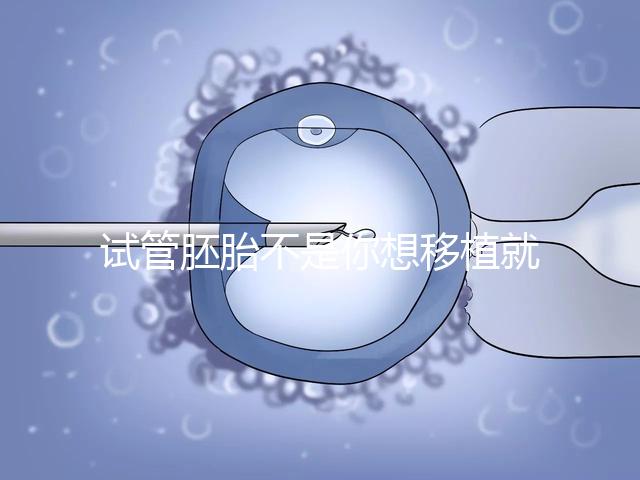 試管胚胎不是你想移植就可以移動的，需要滿足這些條件！